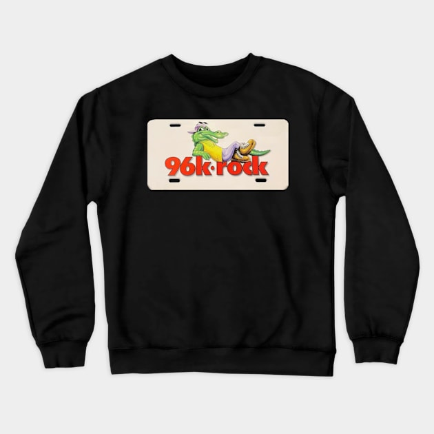 WRXK 96K Rock License Plate Crewneck Sweatshirt by RetroZest